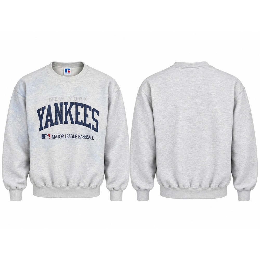 Vintage Russell Athletic New York Yankees Sweatshirt XL Made in USA MLB Gray